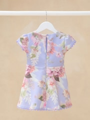 Lipsy Lilac Purple Baby Floral Print Scuba Occasion Dress (0mths-5yrs) - Image 3 of 3