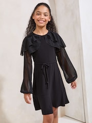 Lipsy Layered Flutter Manches longues Robe (5-16yrs) - Image 1 of 5