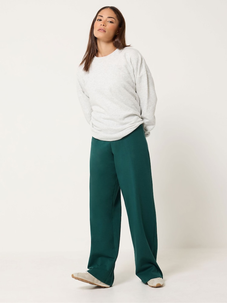PixieGirl Petite Green Wide Leg Yoga Pants - Image 1 of 6