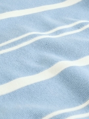 Blue Knitted Stripe Crew Neck 100% Cotton Jumper (3-16yrs) - Image 4 of 4