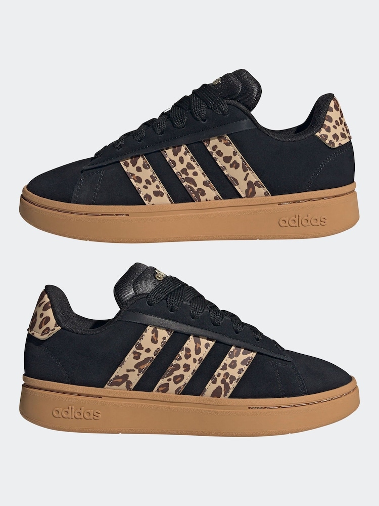 adidas gazelle silver green womens Adidas Grand Court 3.0 | Women's | (Leopard Stripes) Beige/Crystal  Linen/Aurora Coffee/Matte Gold