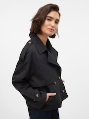 VERO MODA Black Short Trench Coat - Image 3 of 4