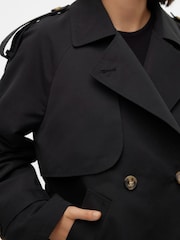 VERO MODA Black Short Trench Coat - Image 4 of 4