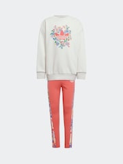 adidas Originals Red/White Liberty London Floral Tracksuit - Image 6 of 8