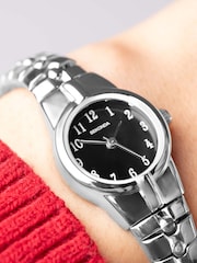 Sekonda Newton Womens 19mm Analogue Watch With Silver Case And Stainless Steel Expanding Bracelet With Black Dial - Image 2 of 6