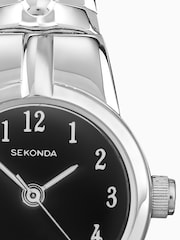 Sekonda Newton Womens 19mm Analogue Watch With Silver Case And Stainless Steel Expanding Bracelet With Black Dial - Image 4 of 6