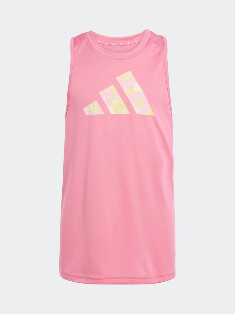 adidas Pink Train Essentials Flower Print Vest - Image 6 of 6