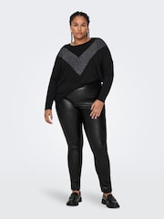 ONLY Curve Black Faux leather Leggings - Image 2 of 7