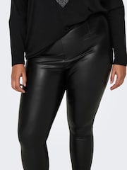 ONLY Curve Black Faux leather Leggings - Image 4 of 7