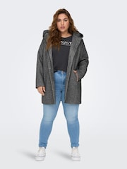 ONLY Curve Grey Smart Hooded Coat - Image 3 of 8
