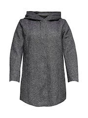 ONLY Curve Grey Smart Hooded Coat - Image 7 of 8