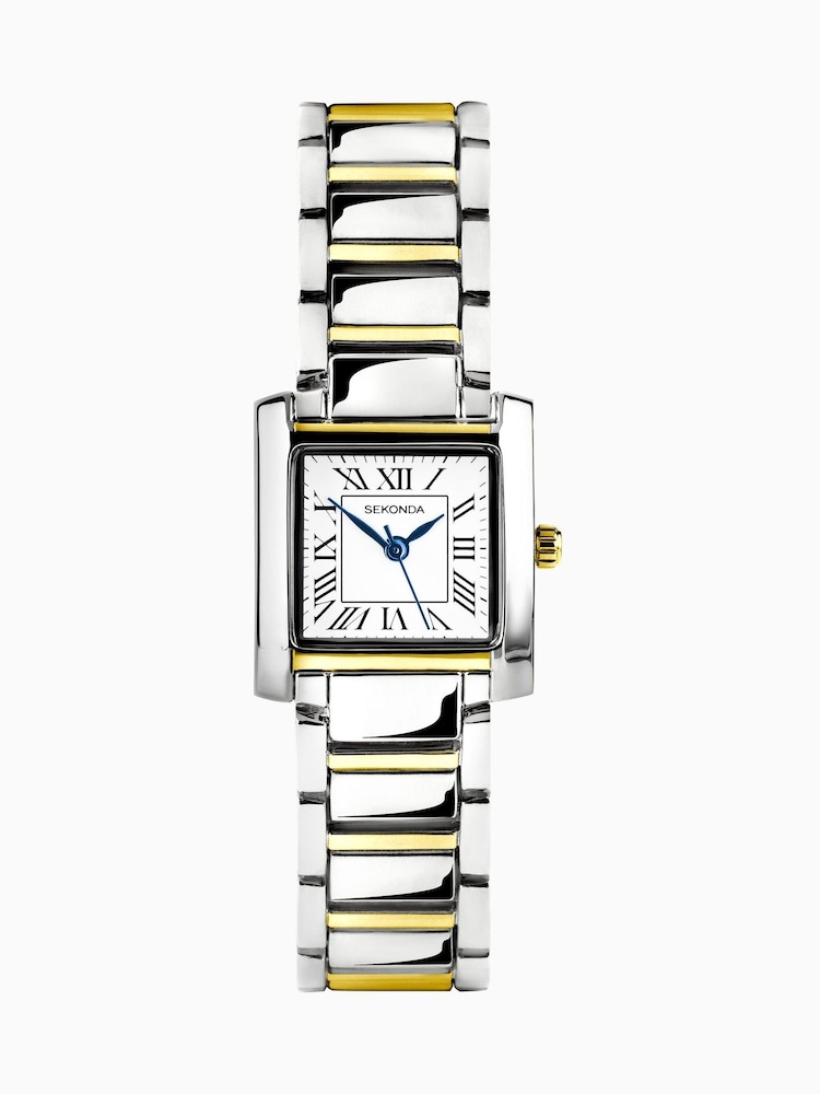 Sekonda Womens Silver Montreal 21mm Analogue Watch With Two Tone Case And Alloy Bracelet With Dial - Image 1 of 6 Sekonda Womens Silver Montreal 21mm Analogue Watch With Two Tone Case And Alloy Bracelet With Dial - Image 1 of 6