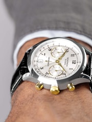 Sekonda Mens Archer 40mm Analogue Watch With Silver Case And Leather Strap With Dial - Image 1 of 6