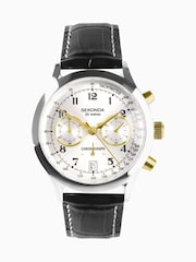 Sekonda Mens Archer 40mm Analogue Watch With Silver Case And Leather Strap With Dial - Image 2 of 6