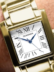 Sekonda Montreal Mens 30mm Analogue Watch With Gold Case And Alloy Bracelet With White Dial - Image 2 of 6