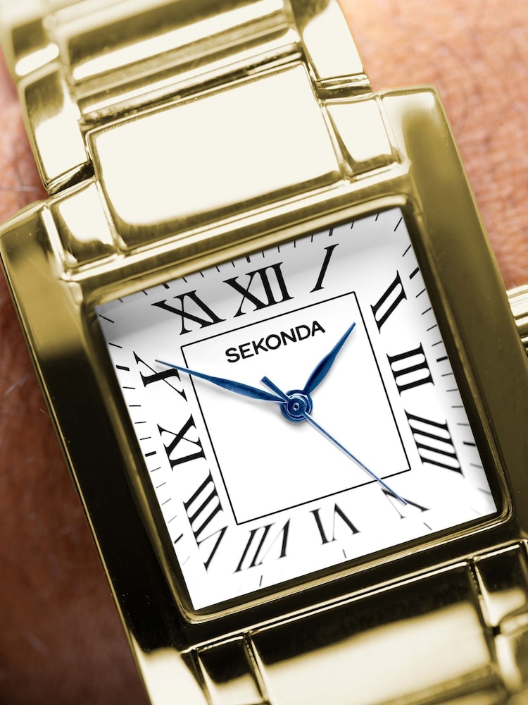 Sekonda Montreal Mens 30mm Analogue Watch With Gold Case And Alloy Bracelet With White Dial - Image 2 of 6