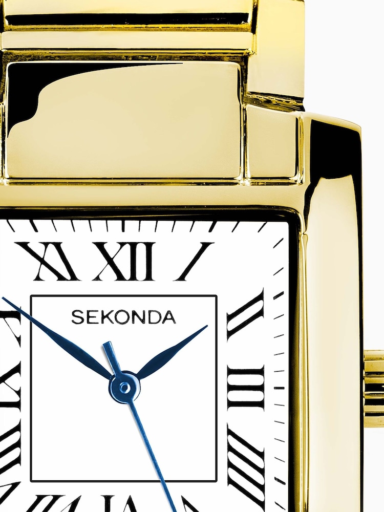 Sekonda Montreal Mens 30mm Analogue Watch With Gold Case And Alloy Bracelet With White Dial - Image 6 of 6