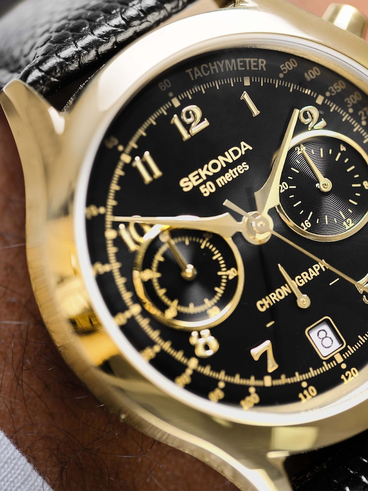 Sekonda Mens Archer 40mm Analogue Watch With Silver Case And Leather Strap With Dial - Image 4 of 6