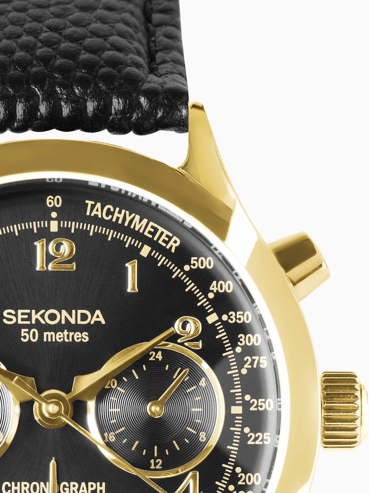 Sekonda Mens Archer 40mm Analogue Watch With Silver Case And Leather Strap With Dial - Image 6 of 6