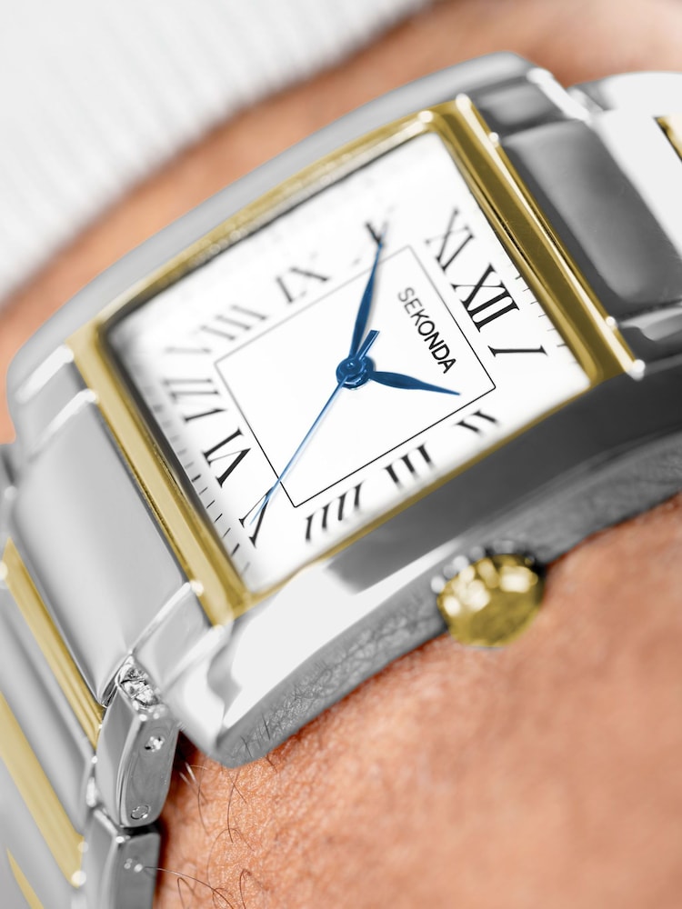 Sekonda Mens Silver Tone Montreal 30mm Analogue Watch With Two Case And Alloy Bracelet With Dial - Image 2 of 6