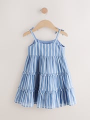 Blue Ticking Stripe 100% Cotton Sundress - Image 2 of 4