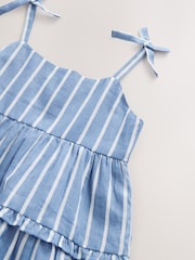Blue Ticking Stripe 100% Cotton Sundress - Image 4 of 4