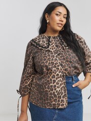 Simply Be Brown Collared Blouse - Image 4 of 4