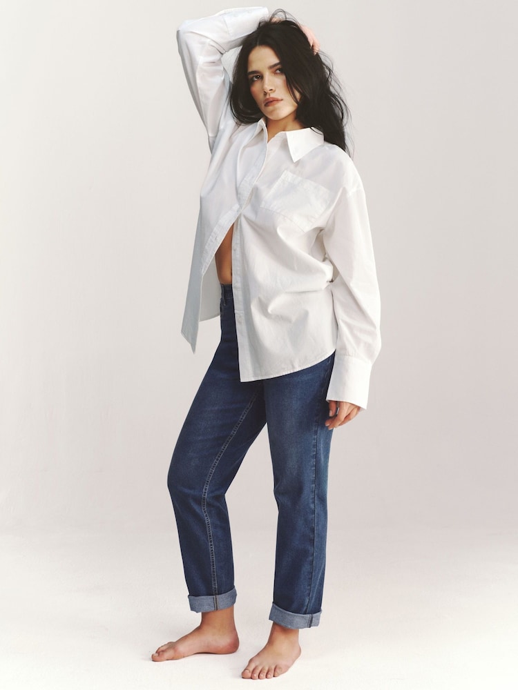 Simply Be Blue 24/7 Denim Boyfriend Jeans - Image 1 of 5