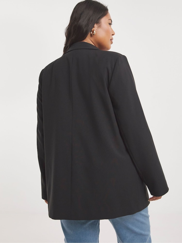 Simply Be Black Single Breasted Relaxed Blazer - Image 2 of 4