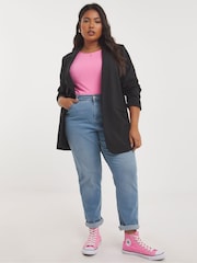 Simply Be Black Single Breasted Relaxed Blazer - Image 3 of 4