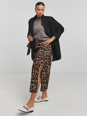 Simply Be Animal Side Split Midi Skirt - Image 1 of 4