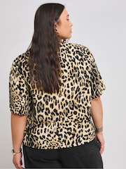 Simply Be Leopard Print Crew Neck T-Shirt - Image 2 of 4
