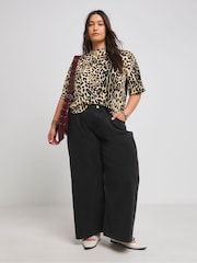 Simply Be Leopard Print Crew Neck T-Shirt - Image 3 of 4