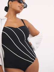 Simply Be Magisculpt Flatter Me Sports Underwired Bandeau Swimsuit - Image 3 of 4