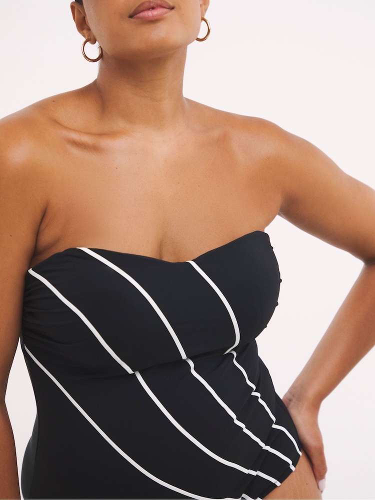 Simply Be Magisculpt Flatter Me Sports Underwired Bandeau Swimsuit - Image 4 of 4