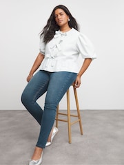Simply Be Vintage Blue 24/7 Denim Skinny Jeans - Image 1 of 4