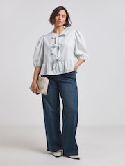 Simply Be Blue 24/7 Wide Leg Jeans - Image 1 of 4