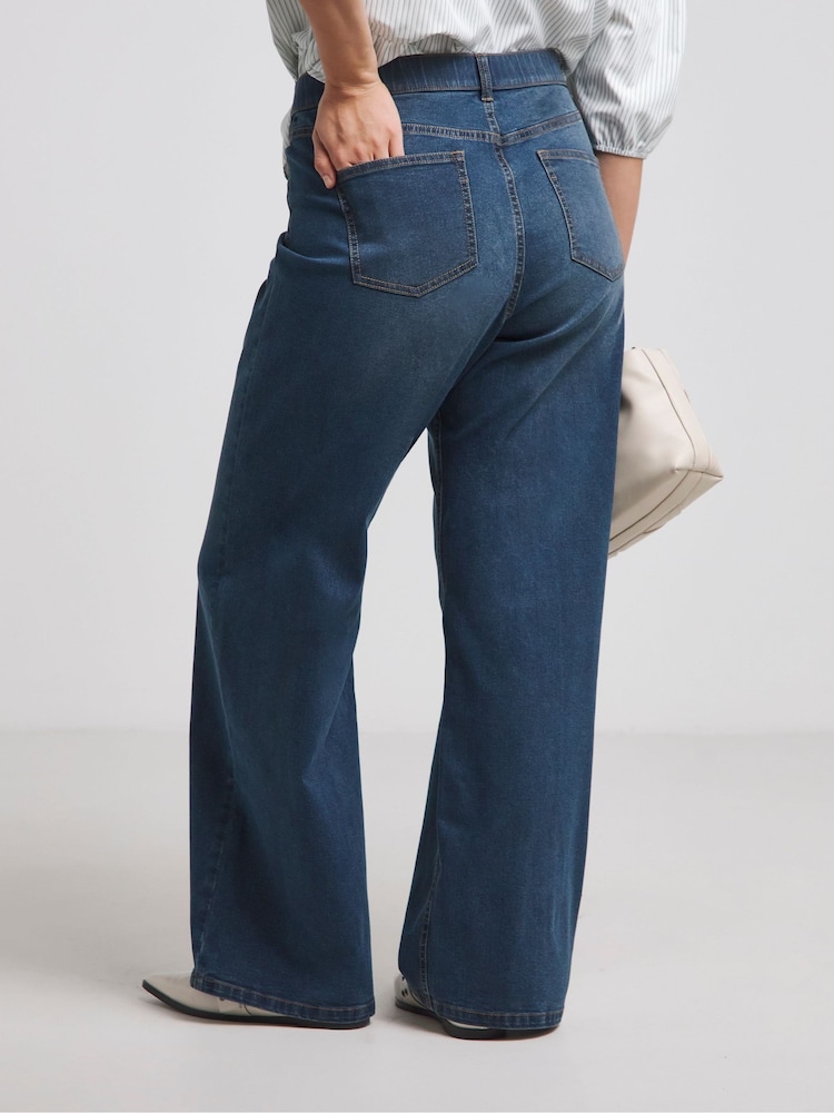 Simply Be Blue 24/7 Wide Leg Jeans - Image 2 of 4
