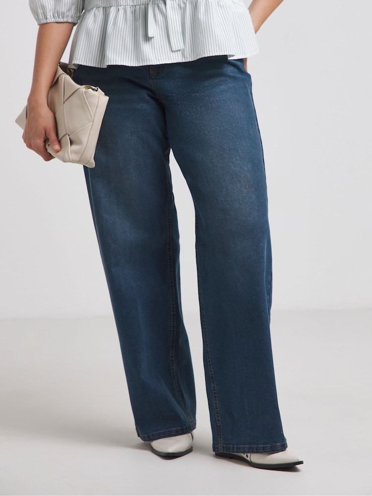 Simply Be Blue 24/7 Wide Leg Jeans - Image 2 of 4