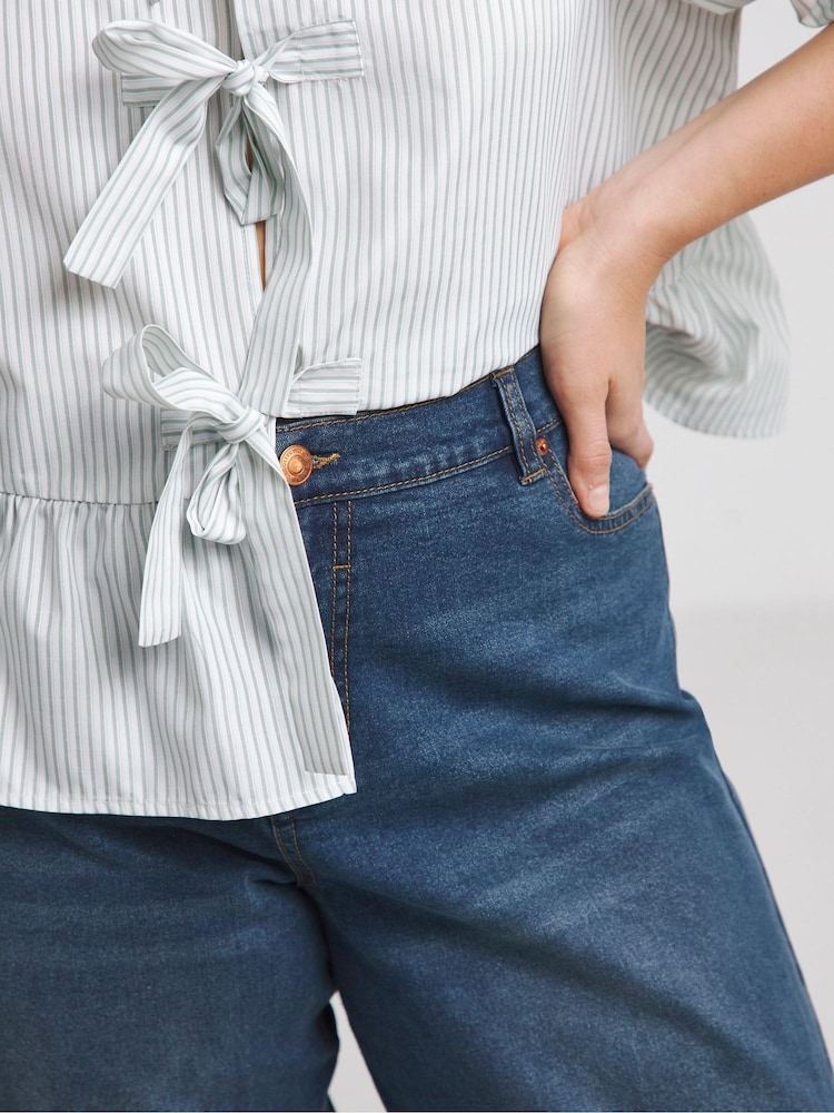 Simply Be Blue 24/7 Wide Leg Jeans - Image 4 of 4