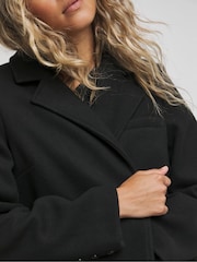 Simply Be Black Longline Faux Wool Coat - Image 4 of 4