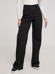 Simply Be Black Wide Leg Pull On Denim Jeggings - Image 2 of 4