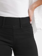 Simply Be Black Wide Leg Pull On Denim Jeggings - Image 6 of 8