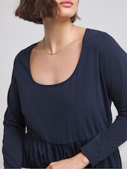 Simply Be Blue Jersey Poplin Mix Dance 100% Cotton Dress - Image 4 of 4
