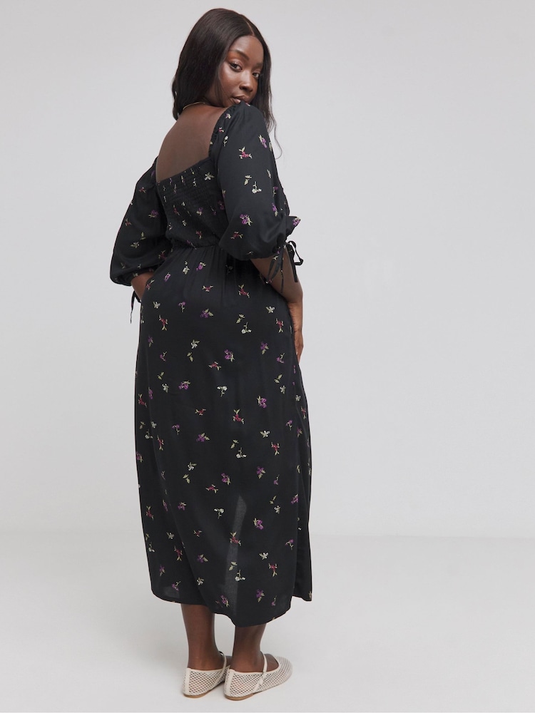 Simply Be Soft Volume Midi Rochie - Image 3 of 4