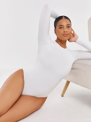 Simply Be White Magisculpt Smoothing Long Sleeve Bodysuit 2 Pack - Image 4 of 7