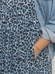 Simply Be Blue Animal Print Supersoft Pocket Midi Dress - Image 4 of 4