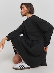 Simply Be Black Contrast 100% Cotton Sweat Dress - Image 3 of 4