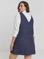 Simply Be Blue Boucle Pinafore Dress - Image 2 of 4