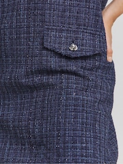 Simply Be Blue Boucle Pinafore Dress - Image 4 of 4